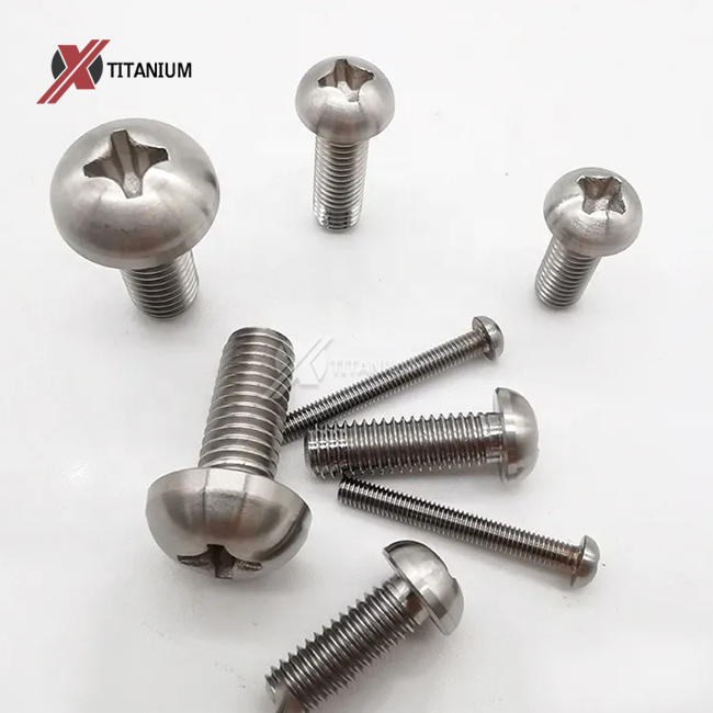 Titanium Cross Recessed Raised Cheese Head screws